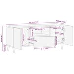 vidaXL Meuble TV gris clair 105x33 5x46 cm bois massif de manguier