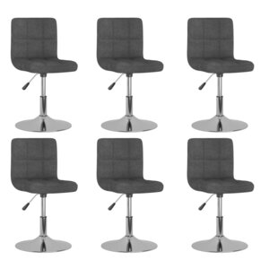 vidaXL Chaises pivotantes à manger lot de 6 Gris foncé Tissu