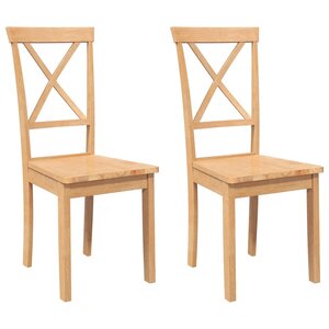 vidaXL Chaises à manger 2 Pièces bois massif caoutchouc