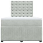 vidaXL Sommier à lattes de lit et matelas gris clair 120x190cm velours