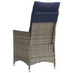 vidaXL Chaise de jardin inclinable avec coussins en résine tressée grise