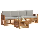 vidaXL Ensemble de canapés d'extérieur 5 Pièces Gris Naturel et Clair