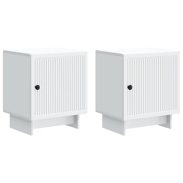 vidaXL Cabinet de chevet 2 Pièces Blanc 43 x 34 5 x 50 cm