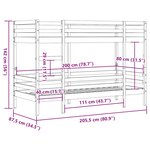 vidaXL Lit superposé sans matelas cire marron 80x200 cm pin massif