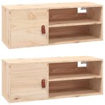 vidaXL Armoires murales 2 Pièces 80x30x30 cm Bois de pin massif