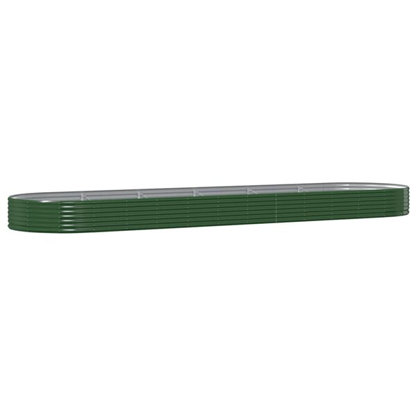 vidaXL Lit surélevé de jardin Acier galvanisé 523x140x36cm Vert