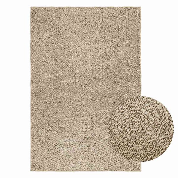 vidaXL Tapis ZIZUR beige 120x170 cm aspect de jute intérieur extérieur