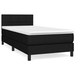 vidaXL Sommier à lattes de lit avec matelas Noir 90x190 cm Tissu