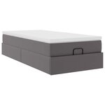 VidaXL Cadre de lit ottoman avec matelas gris 90x190 cm similicuir