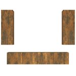 vidaXL Ensemble de meubles TV 4 Pièces Chêne fumé Bois d'ingénierie