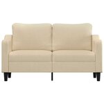 vidaXL Canapé à 2 places Crème 140 cm Tissu