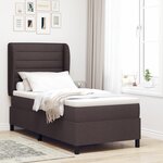 vidaXL Lit à ressorts avec matelas brun foncé 100x200 cm en tissu.