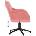 vidaXL Chaises pivotantes à manger lot de 2 Rose Velours