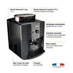 Krups yy8125fd essential machine à café  broyeur café grain  cafetière expresso  buse vapeur  cappuccino  fabriqué en france  noire