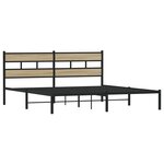 vidaXL Cadre de lit en métal sans matelas chêne sonoma 193x203 cm
