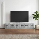 vidaXL Meuble TV Sonoma gris 147 x 34 5 x 27 cm Bois d'ingénierie