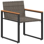 vidaXL Ensembles de meubles 3 Pièces Gris et bleu marine Rotin