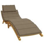 vidaXL Coussin de chaise longue taupe mélangé 186x58x4 cm tissu