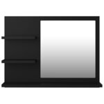 Miroir de salle de bain étagère 60 x 10 5 x 45 cm aggloméré noir 02_0006951