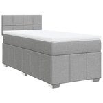 vidaXL Sommier à lattes de lit et matelas Gris clair 90x190 cm Tissu
