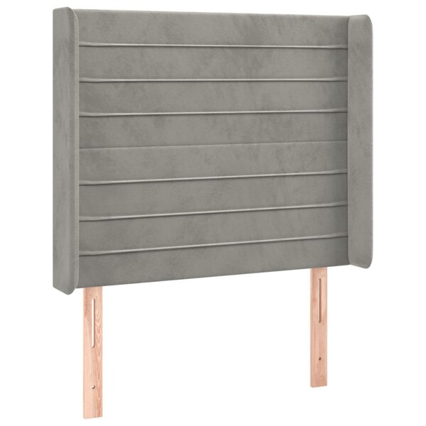 vidaXL Tête de lit avec oreilles Gris clair 83x16x118/128 cm Velours