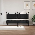 vidaXL Tête de lit suspendue Avec lumière LED Noir Tissu