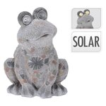 ProGarden Décoration grenouille avec lampe solaire Oxyde de magnésium
