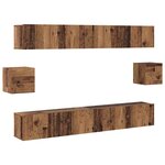 vidaXL Ensemble meuble TV 6 Pièces Bois ancien 100 x 30 x 30 cm bois