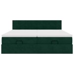 vidaXL Cadre de lit ottoman avec matelas vert foncé 160x200 cm velours