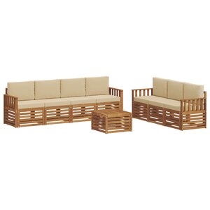 vidaXL Ensembles de canapés avec coussin 8 Pièces Naturel et Beige