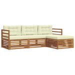 vidaXL Ensemble de canapés d'extérieur 4 pc Naturel et Crème