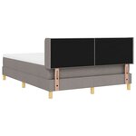 vidaXL Lit à Ressorts avec matelas Taupe 160 x 200 cm tissu