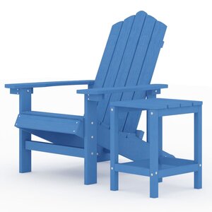 vidaXL Chaise de jardin Adirondack avec table PEHD Bleu aqua