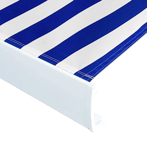 vidaXL Toile d'auvent bleu et blanc 400x300 cm
