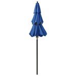 vidaXL Parasol à 3 niveaux avec mât en aluminium Bleu azuré 2 m