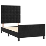 vidaXL Cadre de lit avec tête de lit Noir 90x190 cm Velours