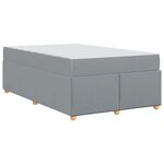 vidaXL Cadre de lit avec matelas Gris clair 120 x 190 cm tissu