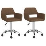 vidaXL Chaises pivotantes à manger lot de 2 marron tissu