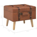 Tabouret de rangement 40 cm brun roux similicuir 02_0021223
