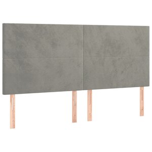 vidaXL Tête de lit Gris clair 200x5x118/128 cm Velours