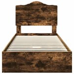 vidaXL Lit de Rangement Chêne fumé 100 x 200 cm Bois d'ingénierie