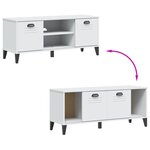 vidaXL Banc à chaussures VIKEN blanc 106x35x45 cm bois massif de pin
