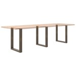 vidaXL Pieds de table à manger en U 3 pièces Acier naturel 70 x (72-73) cm Acier
