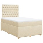 vidaXL Sommier à lattes de lit avec matelas crème 120x190 cm tissu