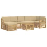 vidaXL Ensemble de canapés d'extérieur 8 pc Blanc et Beige Polyester