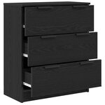 vidaXL Buffet avec tiroir Noir 60 x 30 x 70 cm Bois d'ingénierie