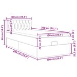 vidaXL Cadre de lit ottoman avec matelas gris foncé 100x200 cm velours