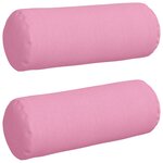 vidaXL Coussins d'accent 2 Pièces Rose Ø 25 x 70 cm tissu