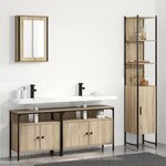 vidaXL Ensemble de mobilier de salle de bain 4 Pièces Chêne sonoma