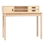 vidaXL Bureau 110x50x93 cm Bois massif Pin